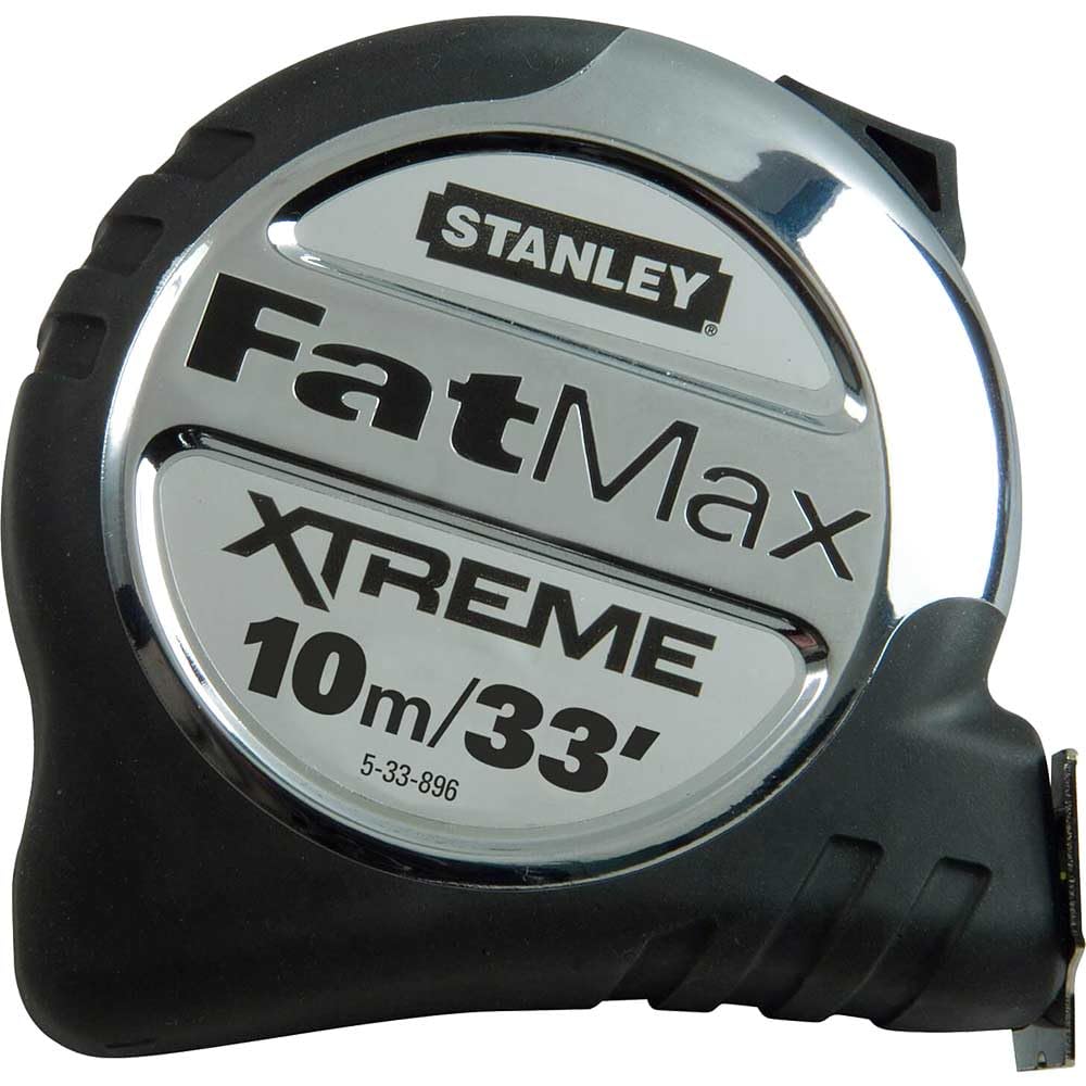 Stanley STA533896 FatMax Tape Rule 10m / 33ft, Silver - Masking